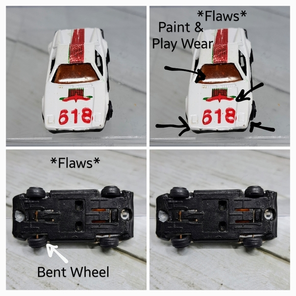 Vtg Redbird Stripes 618 Motif White 2.5"l Diecast Toy Race Car - Picture 4 of 7